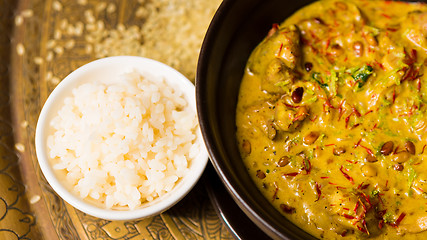 Image showing Chicken curry with rice