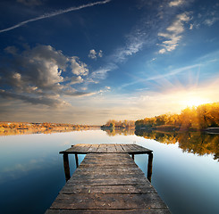 Image showing Pier on a calm river