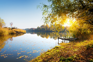 Image showing Autumn and calm river