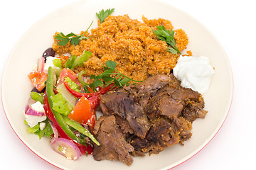 Image showing Turkish style roast lamb meal