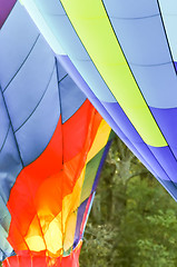 Image showing Colorful hot air balloons at festival 