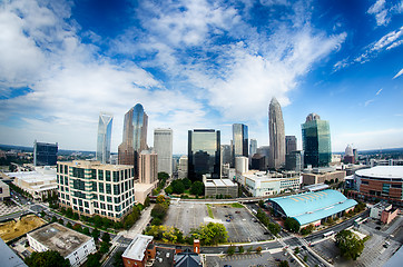 Image showing Aerial view of Charlotte North Carolina skyline