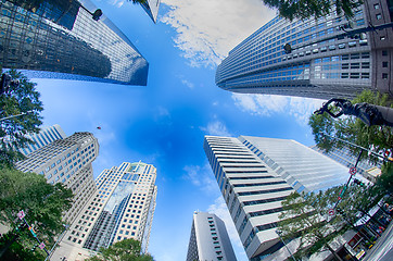 Image showing Financial skyscraper buildings in Charlotte North Carolina USA