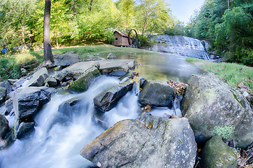 Image showing moravian falls park in north carolina mountains