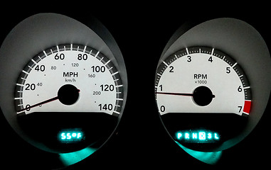 Image showing modern car speed meter, racing style