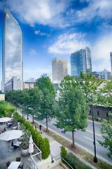 Image showing Financial skyscraper buildings in Charlotte North Carolina USA