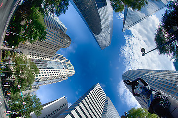 Image showing Financial skyscraper buildings in Charlotte North Carolina USA