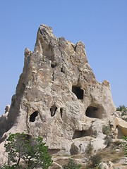 Image showing Mountain with caves in Turkey