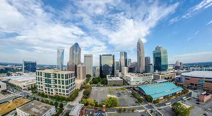 Image showing Aerial view of Charlotte North Carolina skyline