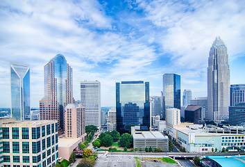 Image showing Aerial view of Charlotte North Carolina skyline