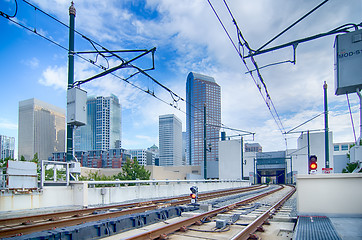 Image showing Financial skyscraper buildings in Charlotte North Carolina USA