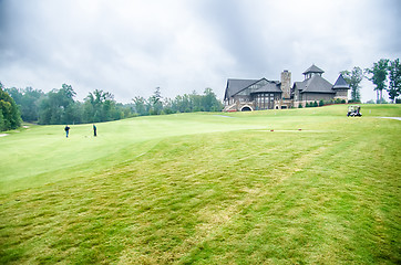 Image showing luxurious golf course on a cloudy day