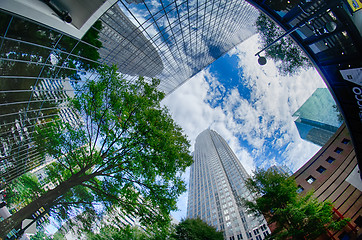 Image showing Financial skyscraper buildings in Charlotte North Carolina USA