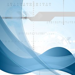 Image showing Technology background with blue waves