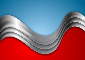 Image showing Abstract metallic wave