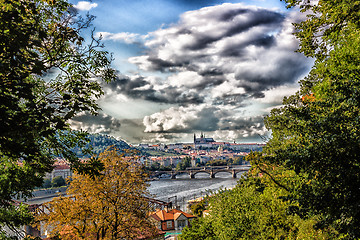 Image showing Fog and Roofs of Prague