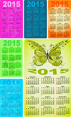 Image showing Set colorful pocket calendars for 2015