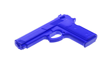 Image showing Blue training gun isolated on white