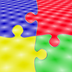 Image showing Four Pieces Puzzle Color with  Lights