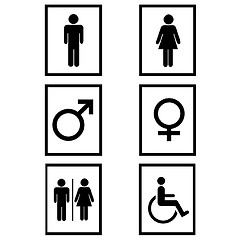 Image showing Gender signs in black and white