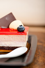 Image showing fresh strawberry yogurt mousse