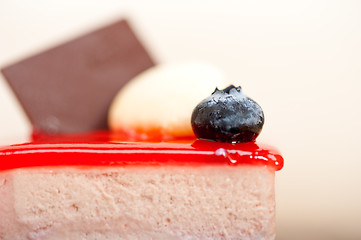 Image showing fresh strawberry yogurt mousse