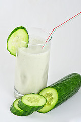 Image showing green cucumber coctail