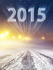 Image showing winter road to 2015