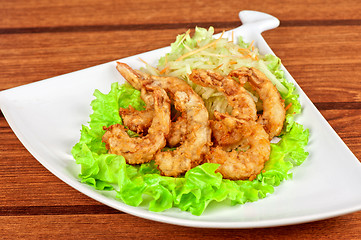 Image showing Fried shrimps