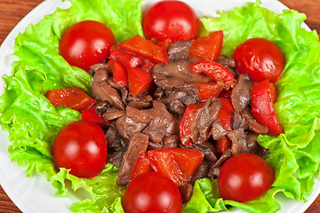 Image showing Roasted beef and mushrooms