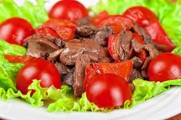 Image showing Roasted beef and mushrooms