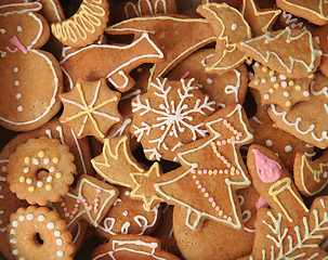 Image showing traditional czech christmas gingerbread background