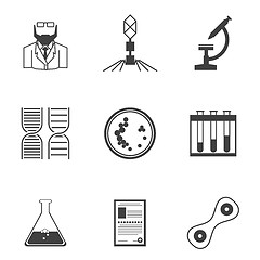 Image showing Black vector icons for bacteriology