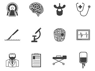 Image showing Black vector icons for neurosurgery