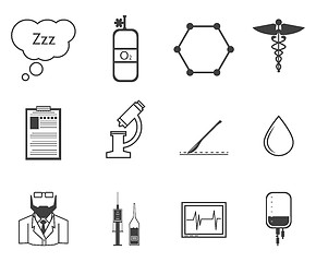 Image showing Black vector icons for anesthesiology