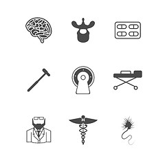 Image showing Black vector icons for neurology