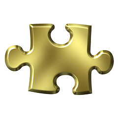 Image showing Golden puzzle piece