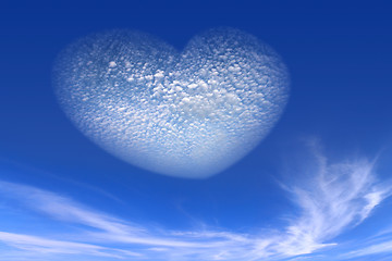 Image showing Heart from cloud on sky 