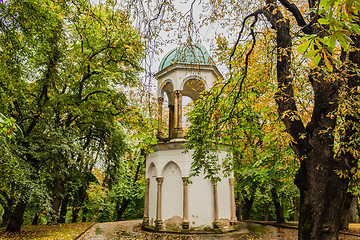 Image showing Petrin hill garden and buildings