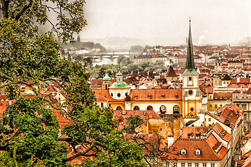 Image showing Fog and Roofs of Prague