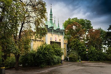 Image showing Petrin hill garden and buildings