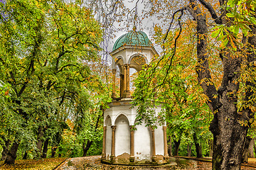 Image showing Petrin hill garden and buildings