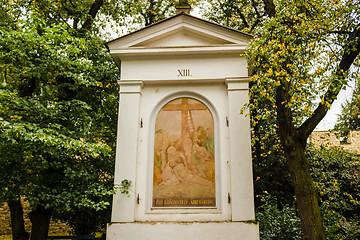 Image showing Petrin hill garden and buildings