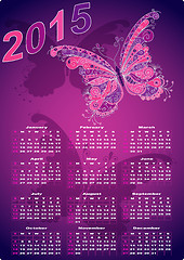 Image showing Dark violet pocket calendars for 2015 