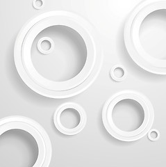 Image showing Abstract grey paper circles background