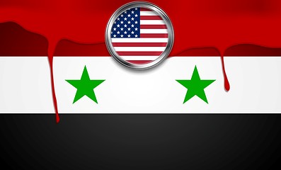 Image showing USA and Syria political concept background