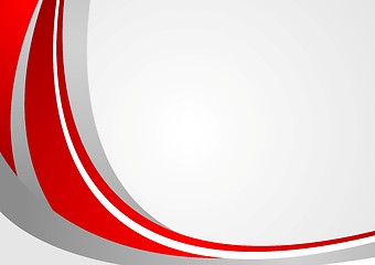 Image showing Abstract red and grey wavy background