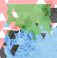 Image showing Abstract tech triangles vector background