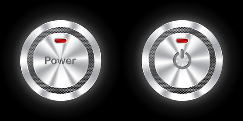 Image showing Shiny power buttons with hexagon mesh 