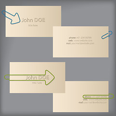 Image showing Creative business cards with arrow binder clips